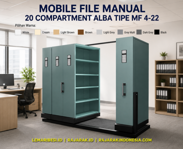 MOBILE FILE MANUAL 20 COMPARTMENT ALBA TIPE MF 4-22(1) MOBILE FILE MANUAL 20 COMPARTMENT ALBA TIPE MF 4-22 | LEMARIBESI.ID