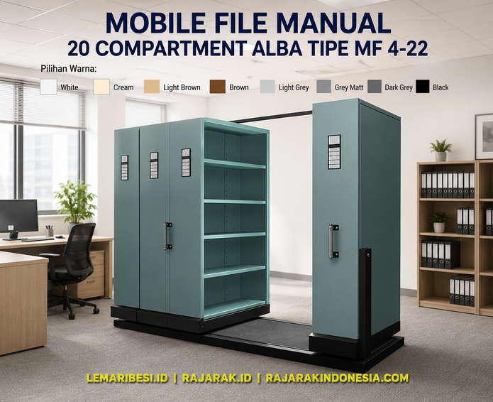 MOBILE FILE MANUAL 20 COMPARTMENT ALBA TIPE MF 4-22 | LEMARIBESI.ID