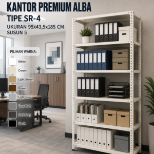 RAK ARSIP BESI KANTOR PREMIUM ALBA TIPE SR-4 SUSUN 5(1) RAK ARSIP BESI KANTOR PREMIUM ALBA TIPE SR-4 UKURAN 95x43,5x185 CM SUSUN 5 | LEMARIBESI.ID - RAJA RAK INDONESIA